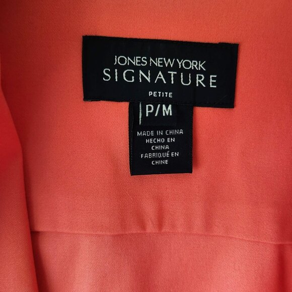 ♦️ Jones New York Signature Petite Sz PM Jacket Coral Pink Color Stretch Like - Picture 7 of 15